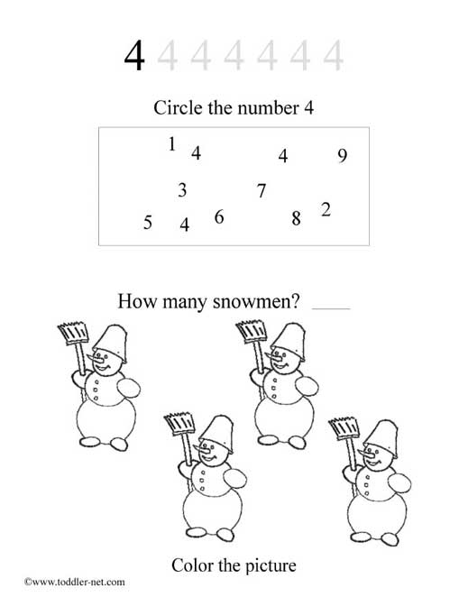 Number 4 Worksheet Printable Number 4 Worksheet Printable