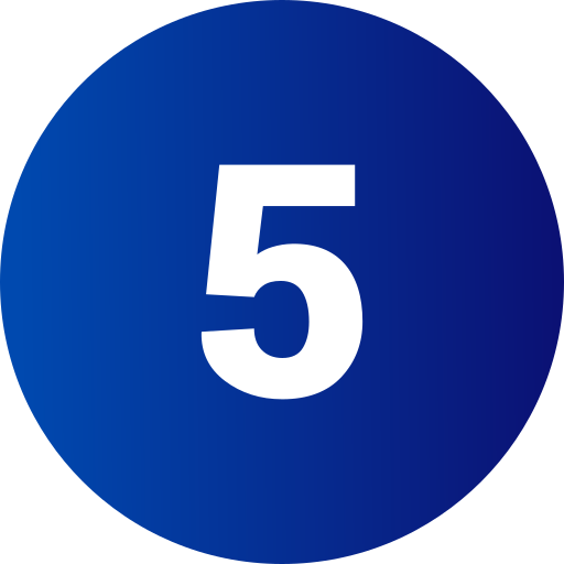 Number 5 Generic Gradient Fill Icon